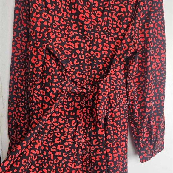 Shein Curve, Red and Black animal print dress with tie for waist, 3X - Picture 5 of 9